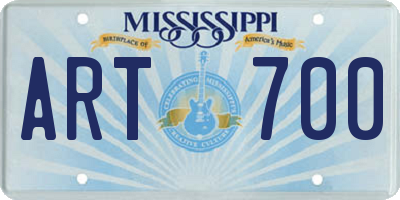 MS license plate ART700