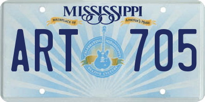 MS license plate ART705