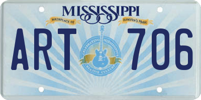MS license plate ART706