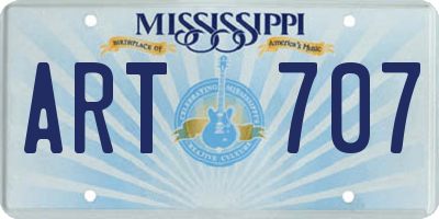 MS license plate ART707