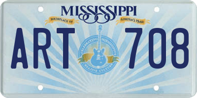 MS license plate ART708