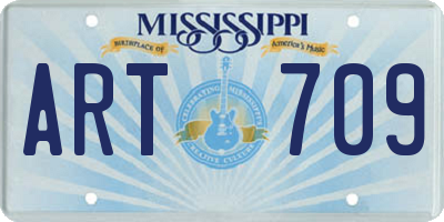 MS license plate ART709
