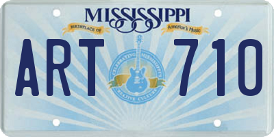 MS license plate ART710