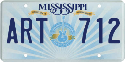 MS license plate ART712