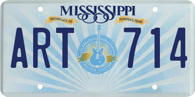 MS license plate ART714