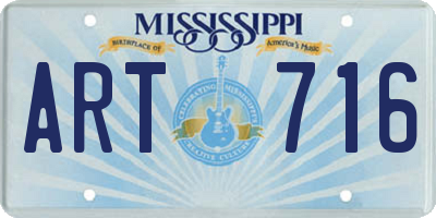MS license plate ART716