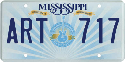 MS license plate ART717