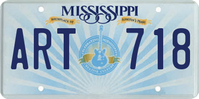 MS license plate ART718