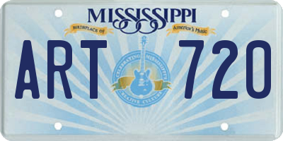 MS license plate ART720