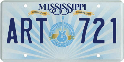 MS license plate ART721