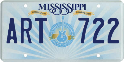 MS license plate ART722