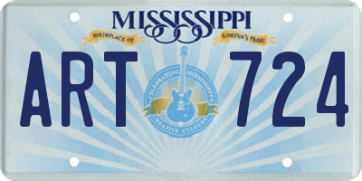 MS license plate ART724