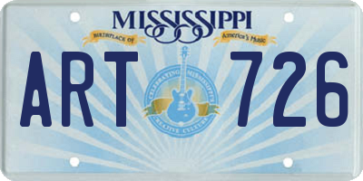 MS license plate ART726