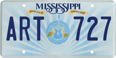 MS license plate ART727
