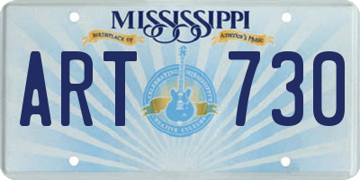 MS license plate ART730