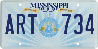 MS license plate ART734