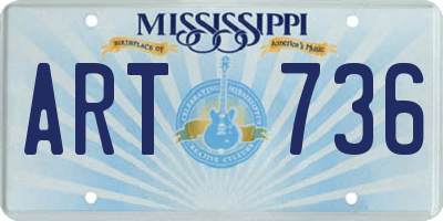 MS license plate ART736