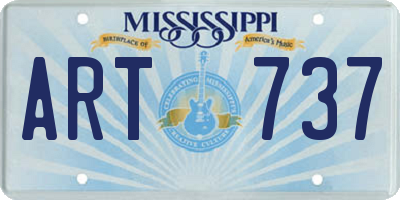 MS license plate ART737