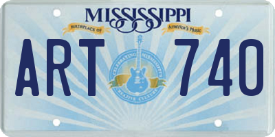 MS license plate ART740