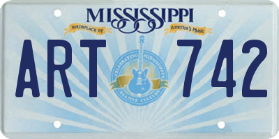 MS license plate ART742