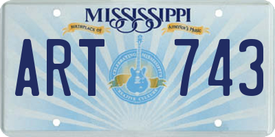 MS license plate ART743