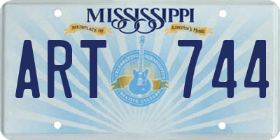 MS license plate ART744