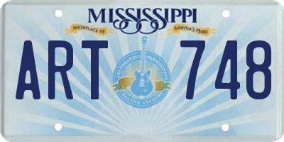 MS license plate ART748