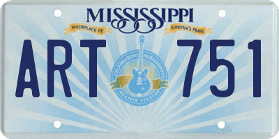MS license plate ART751