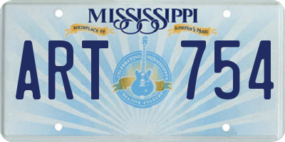 MS license plate ART754