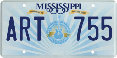MS license plate ART755