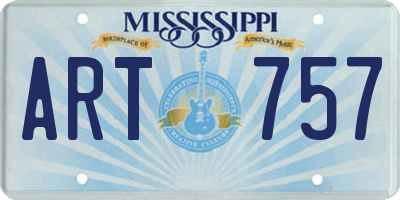 MS license plate ART757