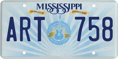MS license plate ART758
