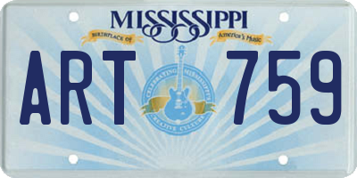 MS license plate ART759