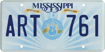 MS license plate ART761