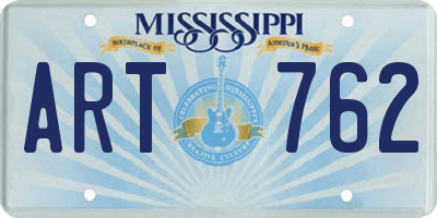 MS license plate ART762