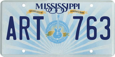MS license plate ART763