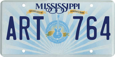 MS license plate ART764