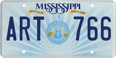 MS license plate ART766