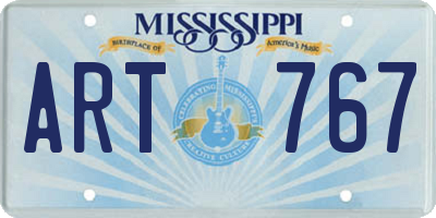 MS license plate ART767