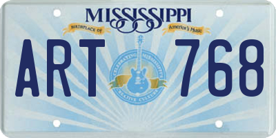 MS license plate ART768