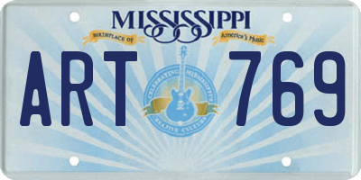 MS license plate ART769
