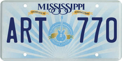 MS license plate ART770