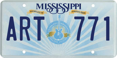 MS license plate ART771