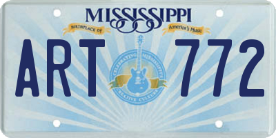MS license plate ART772