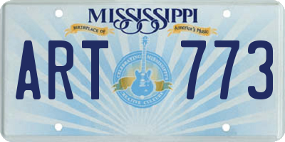 MS license plate ART773