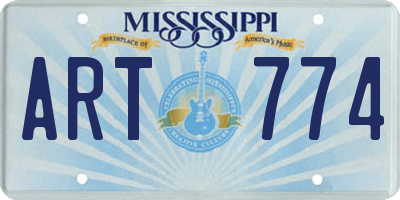 MS license plate ART774