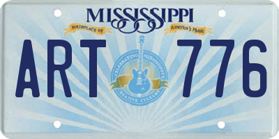 MS license plate ART776