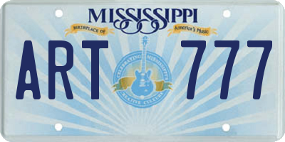 MS license plate ART777