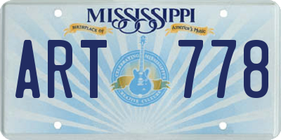 MS license plate ART778