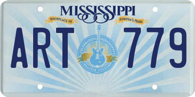 MS license plate ART779